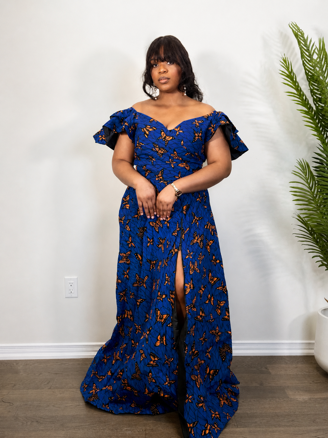 Ankara 2 piece Wrap Top and Maxi Flare Skirt- Akwaugo set